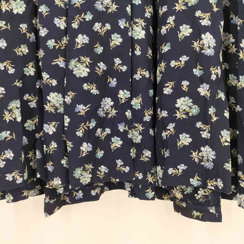 ローラアシュレイ LAURA ASHLEY レーヨン100% 花柄 プリーツ シャツ L/S ワンピース レディース JPN:9号