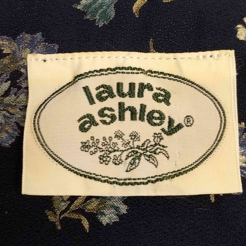 ローラアシュレイ LAURA ASHLEY レーヨン100% 花柄 プリーツ シャツ L/S ワンピース レディース JPN:9号