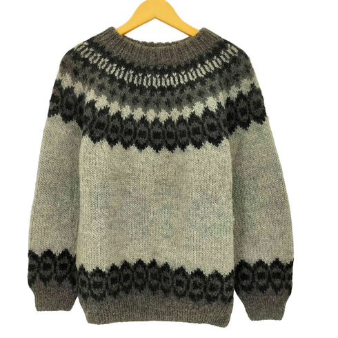 80s Squirrels Yarns イングランド製 ノルディック柄 ハンドウールニットセーター メンズ import:L