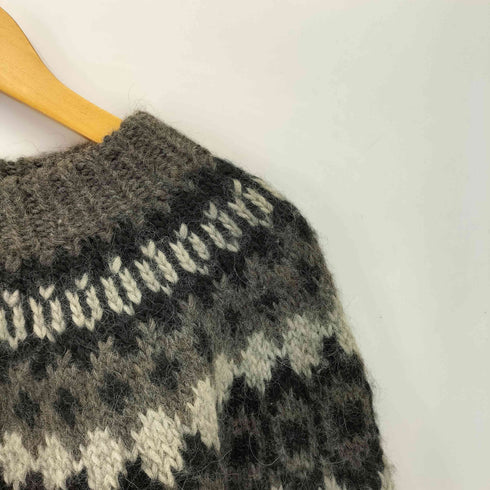 80s Squirrels Yarns イングランド製 ノルディック柄 ハンドウールニットセーター メンズ import:L