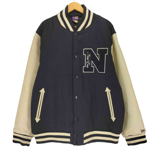 ニューエラ NEW ERA 裏地キルティング 羊革 シープレザー ワッペン スタジャン バーシティジャケット メンズ 2XL