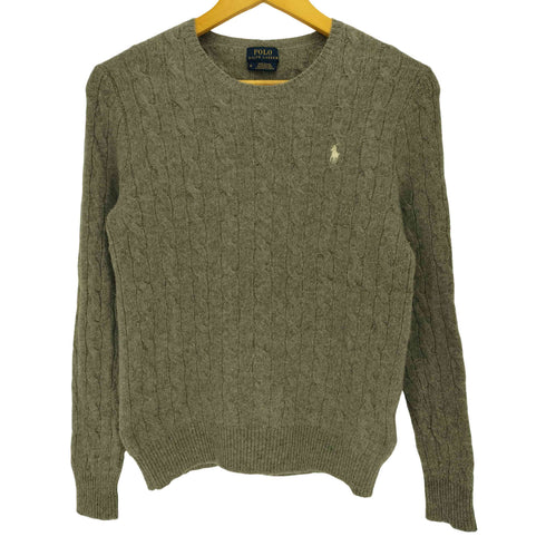 ポロラルフローレン POLO RALPH LAUREN ウールカシミヤ ポニー刺繍 ケーブルニット レディース import:M