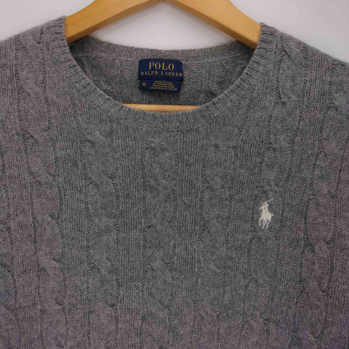 ポロラルフローレン POLO RALPH LAUREN ウールカシミヤ ポニー刺繍 ケーブルニット レディース import:M