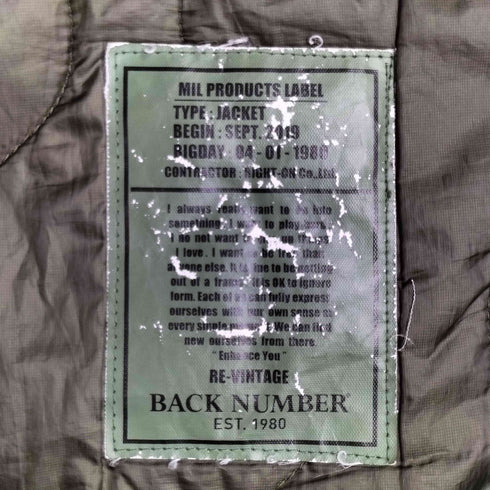 バックナンバー BACK NUMBER モッズコート メンズ import:L
