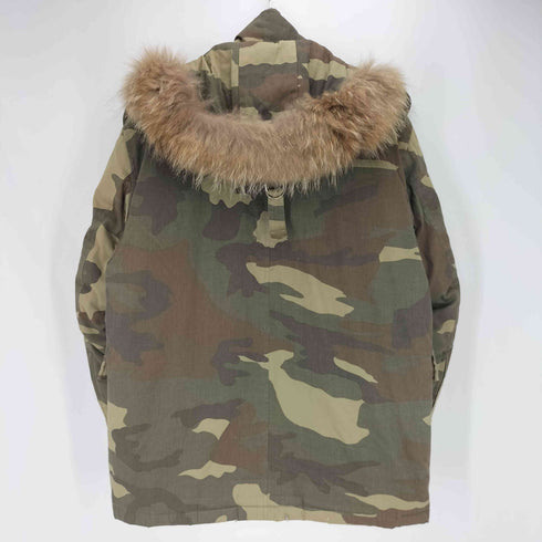 ダニエルクレミュ DANIEL CREMIEUX ラクーンファー ダブルジップ 迷彩 ダウンコート メンズ import:S