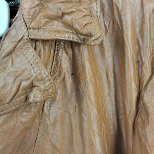 シアーズ Sears The Leather Shop 70s USA製 フリースライナー付き くるみボタン レザー カーコート メンズ 42 REG