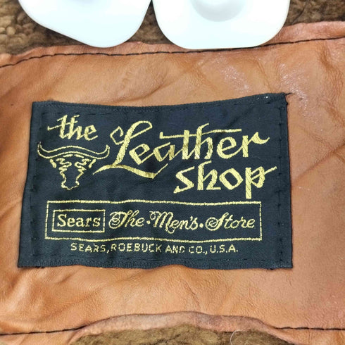 シアーズ Sears The Leather Shop 70s USA製 フリースライナー付き くるみボタン レザー カーコート メンズ 42 REG