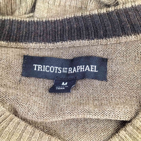 TRICOTS ST RAPHAEL アーガイル柄 アクリル Vネック ニット メンズ M