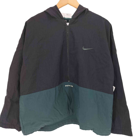 ナイキ NIKE 90S 銀タグ スウッシュロゴ ツートンカラー ナイロン アノラック パーカー メンズ L 14-16