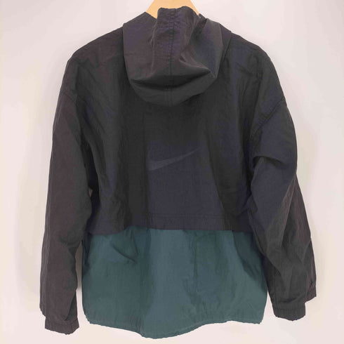 ナイキ NIKE 90S 銀タグ スウッシュロゴ ツートンカラー ナイロン アノラック パーカー メンズ L 14-16