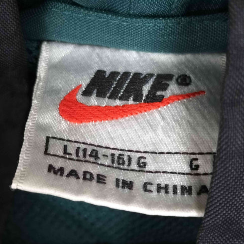 ナイキ NIKE 90S 銀タグ スウッシュロゴ ツートンカラー ナイロン アノラック パーカー メンズ L 14-16