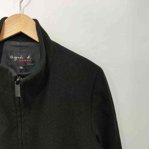 アニエスベーオム Agnes b.homme ウールカシミヤ ダブルジップ スタンドカラー コート メンズ EUR:46