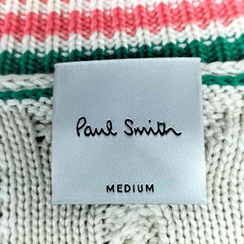 ポールスミス Paul Smith FLOWER CABLE TILDEN SWEATER Vネック ケーブル編み チルデン ニット メンズ import:M