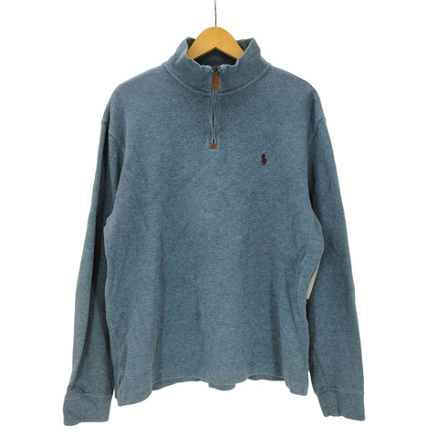ポロラルフローレン POLO RALPH LAUREN 現行タグ ポニー 刺繍 ハーフジップ コットン ニット メンズ import:M