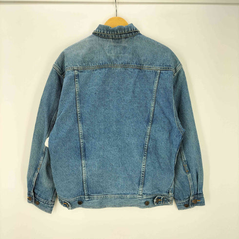 エディーバウアー Eddie Bauer 90S 白タグ サイド ポケット オーバーサイズ デニム トラッカー ジャケット レディース import:M