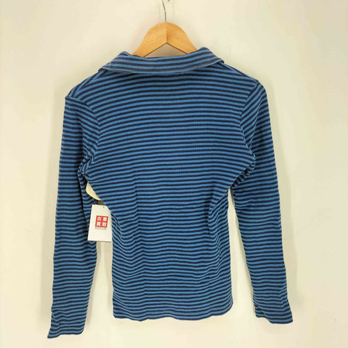ラルフローレン RALPH LAUREN 00S ボーダー リブ編み レースアップ カットソー Y2K レディース import:M