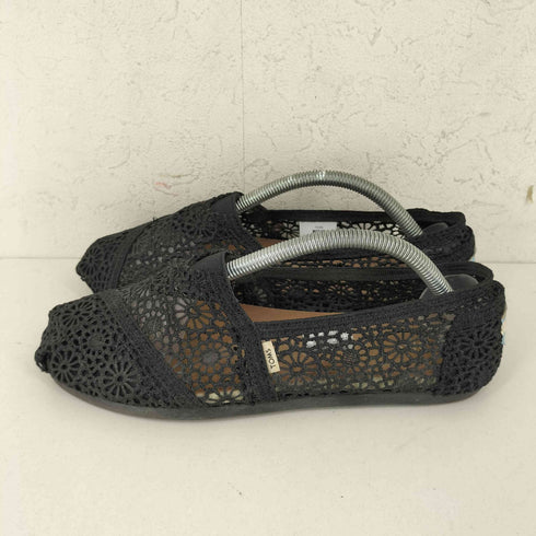 トムス TOMS Classic Black Moroccan Crochet クラシック ブラック モロッカン クロシェ フラワーレース シューズ レディース US:6.5