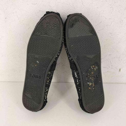 トムス TOMS Classic Black Moroccan Crochet クラシック ブラック モロッカン クロシェ フラワーレース シューズ レディース US:6.5