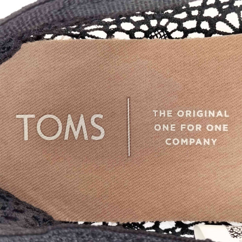 トムス TOMS Classic Black Moroccan Crochet クラシック ブラック モロッカン クロシェ フラワーレース シューズ レディース US:6.5
