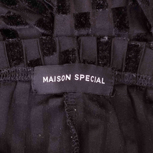 メゾンスペシャル MAISON SPECIAL ベロアチェックパンツ レディース