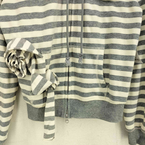 オープンワイワイ OPEN YY APPLIQUE ZIPUP JACKET アップリケ ジップアップ スウェットシャツ レディース L