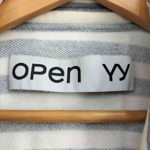オープンワイワイ OPEN YY APPLIQUE ZIPUP JACKET アップリケ ジップアップ スウェットシャツ レディース L