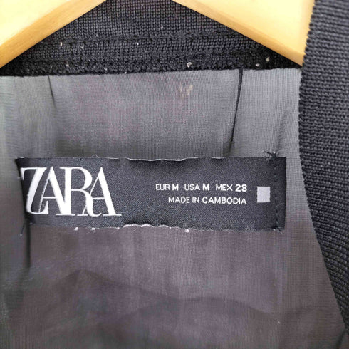 ザラ ZARA ドルマン スリーブ サテン シアー MA-1 フライト ボンバー ジャケット レディース import:M