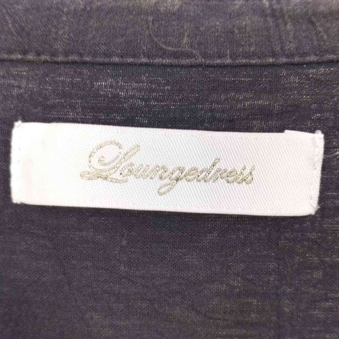 ラウンジドレス Loungedress ノーカラー シワ加工 ギャザーコットン ロング ワンピース レディース FREE