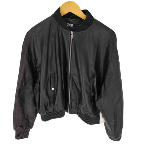 ザラ ZARA フェイクレザー ボンバージャケット MA-1 レディース import:M