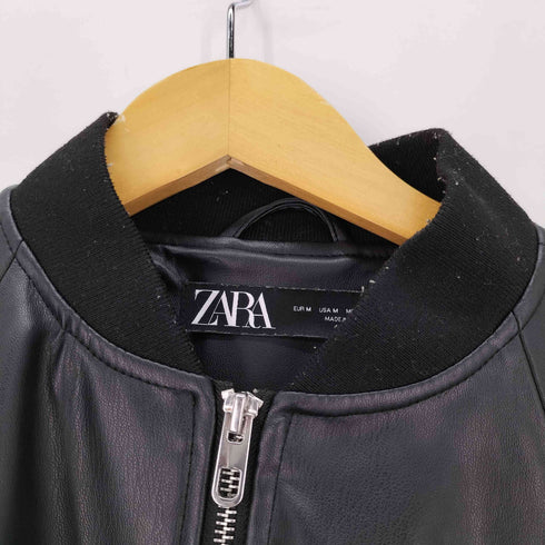 ザラ ZARA フェイクレザー ボンバージャケット MA-1 レディース import:M