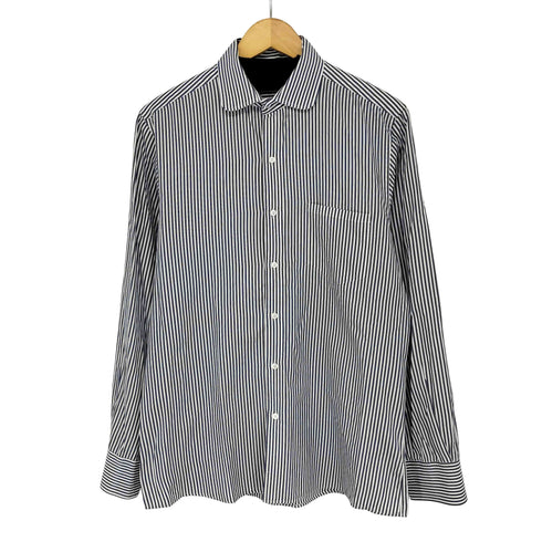 ディストリクトユナイテッドアローズ District UNITED ARROWS ラウンドカラー L/S ストライプシャツ メンズ 40