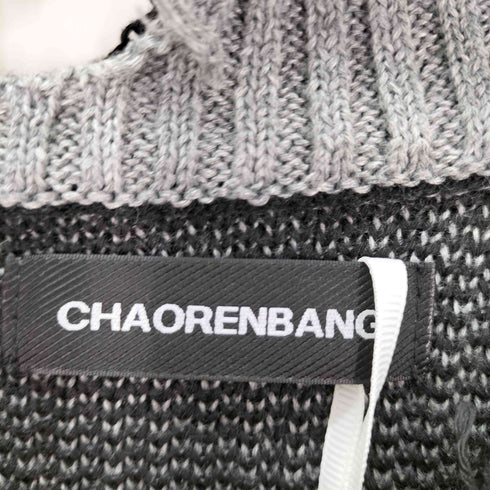 CHAORENBANG ダメージ加工 ハイネック ニット メンズ JPN:M