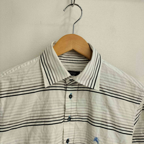 バーバリーブラックレーベル BURBERRY BLACK LABEL ボーダー 半袖ポロシャツ メンズ JPN:2