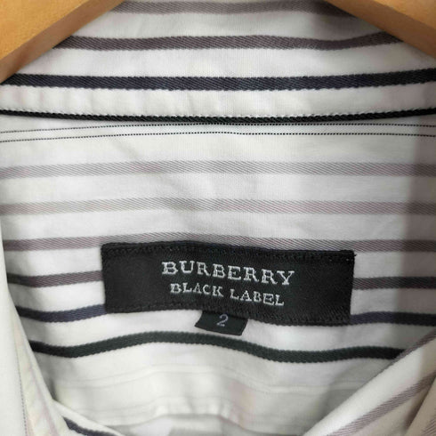 バーバリーブラックレーベル BURBERRY BLACK LABEL ボーダー 半袖ポロシャツ メンズ JPN:2