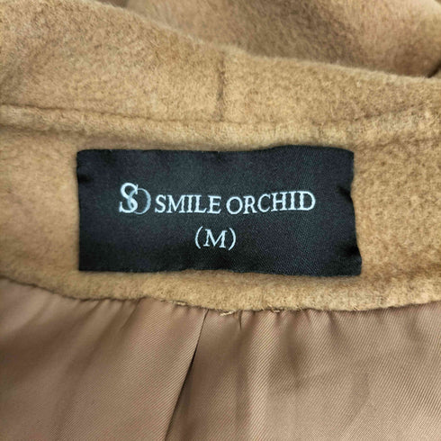 smile orchid スマイルオーキッド ショールカラー オープンフロント カシミヤ混ウールコート レディース M