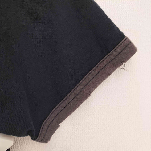 バーバリーブラックレーベル BURBERRY BLACK LABEL フロントプリント 半袖リンガーTシャツ メンズ JPN:2