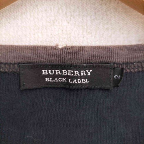 バーバリーブラックレーベル BURBERRY BLACK LABEL フロントプリント 半袖リンガーTシャツ メンズ JPN:2