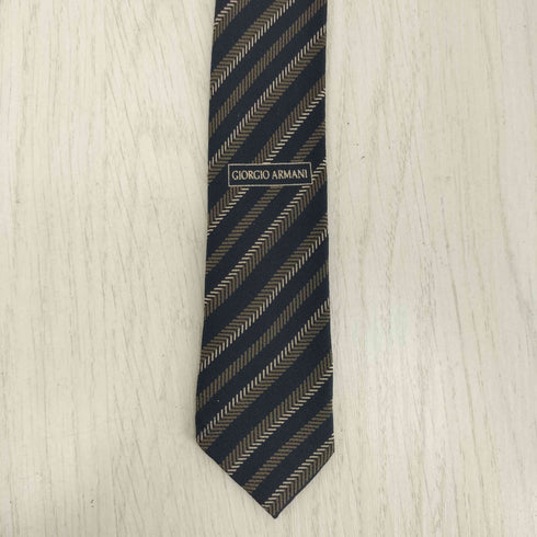 アルマーニコレツィオーニ ARMANI COLLEZIONI シルク100 ストライプ切替 ネクタイ メンズ