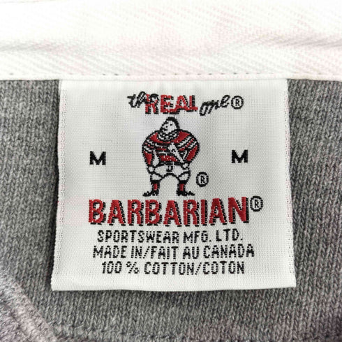 バーバリアン BARBARIAN カナダ製 バンドカラー ボーダー ラガーシャツ メンズ import:M
