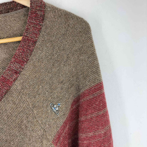 ヴィヴィアンウエストウッドマン Vivienne Westwood MAN ワンポイントロゴ刺繍 変形 アシンメトリー ロング カーディガン メンズ JPN:44