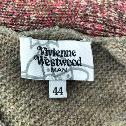 ヴィヴィアンウエストウッドマン Vivienne Westwood MAN ワンポイントロゴ刺繍 変形 アシンメトリー ロング カーディガン メンズ JPN:44