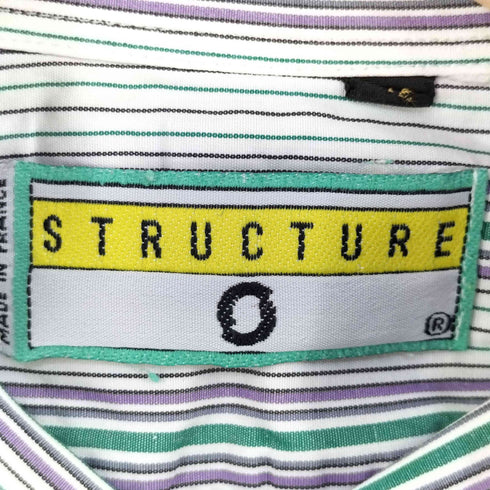 ストラクチャー STRUCTURE フランス製 ストライプ 長袖 ボタンダウン シャツ メンズ 42