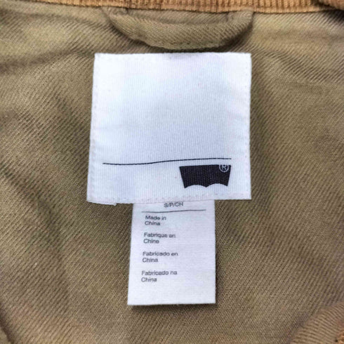 リーバイス Levis 襟コーデュロイ ベルト付き エルボーパッチ 八の字ジップ スタンドカラー オイルドジャケット レディース import:S