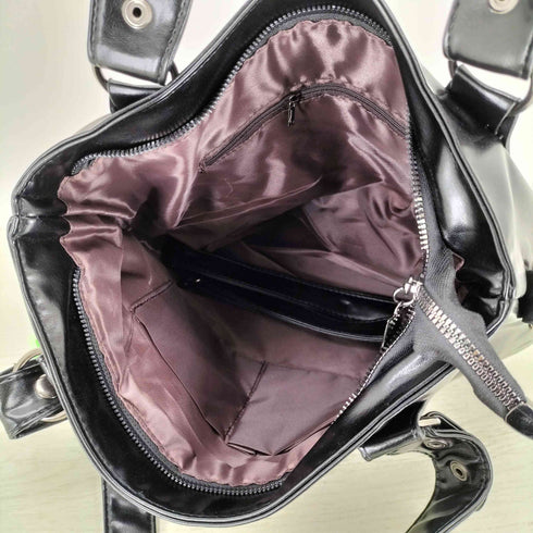 フェイクレザー ジップギミック 2WAY ショルダーバッグ レディース
