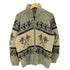 YELLOW LAND ウール バックウォーボンネット柄 ジップアップニット カウチン メンズ import:L