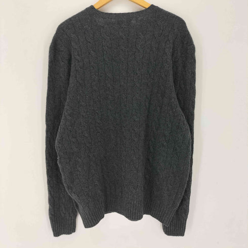 ポロラルフローレン POLO RALPH LAUREN カシミヤ混 ポニー刺繍 クルーネックケーブルニット メンズ import:L