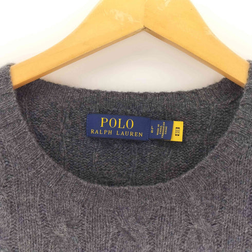 ポロラルフローレン POLO RALPH LAUREN カシミヤ混 ポニー刺繍 クルーネックケーブルニット メンズ import:L
