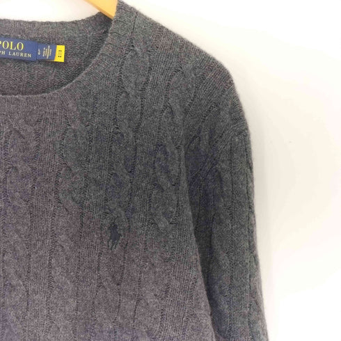 ポロラルフローレン POLO RALPH LAUREN カシミヤ混 ポニー刺繍 クルーネックケーブルニット メンズ import:L