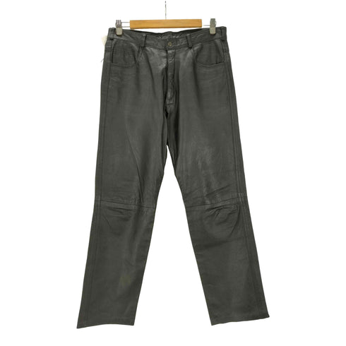 euro ユーロ vintage ヴィンテージ Leather レザー 本革 ストレート パンツ メンズ EUR:44-46