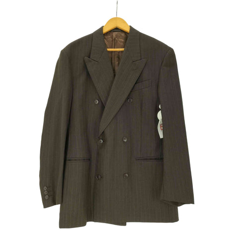 ジャンフランコフェレストゥーディオ GIANFRANCO FERRE STUDIO ストライプ ダブル テーラード ピークド ラペル メンズ EUR:50